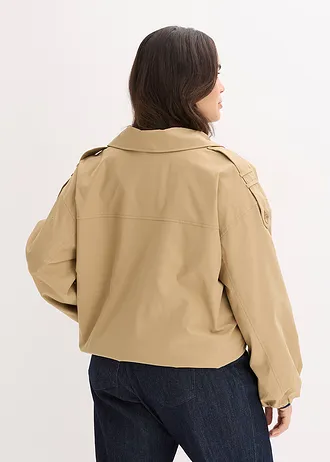 Korte trenchcoat, Kleur: kakibruin