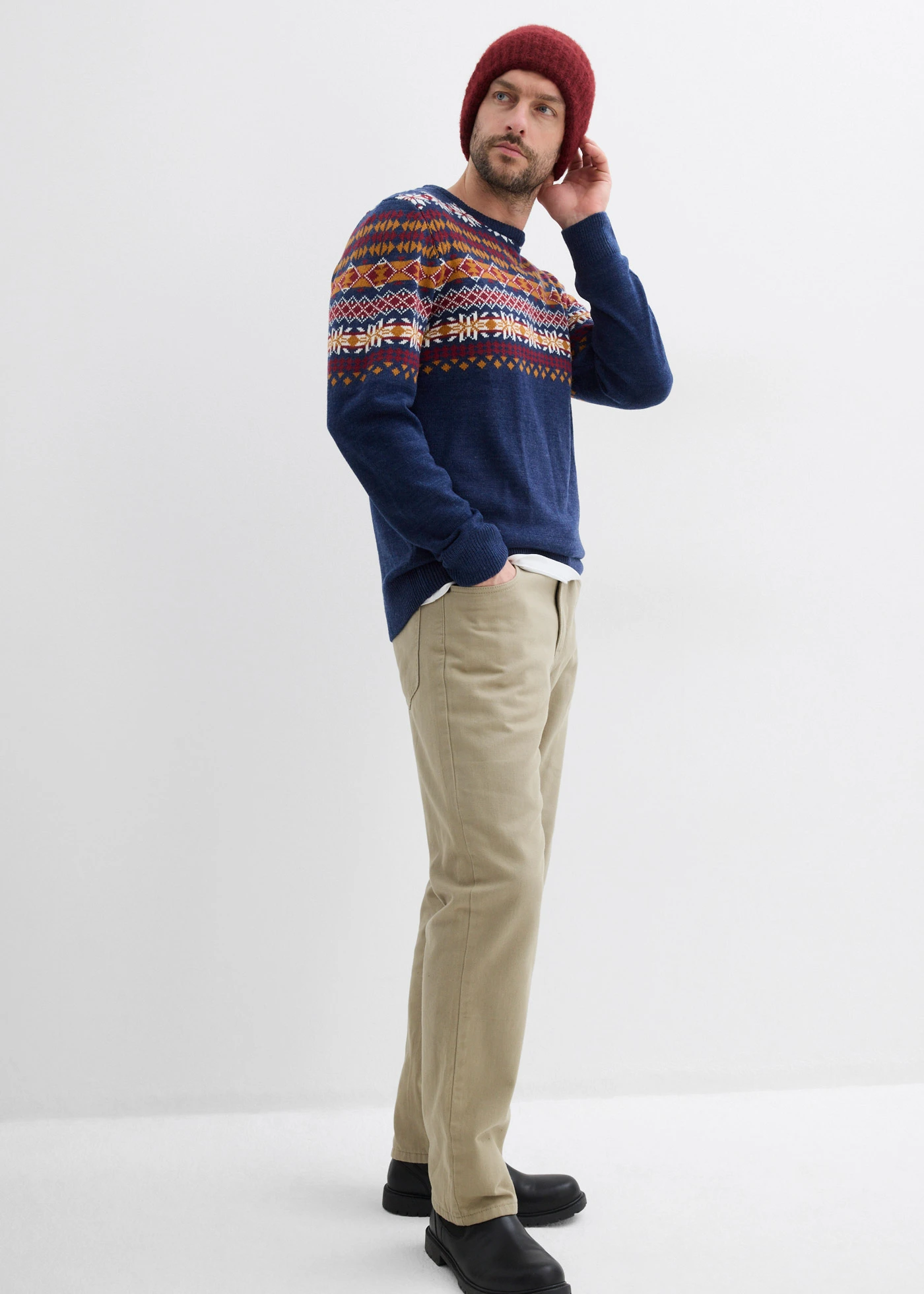 Pull norvégien • bleu foncé • Boutique bonprix