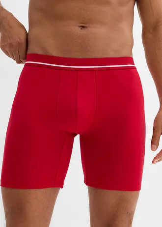 Strakke boxer met katoen (set van 3), Kleur: rood+donkerblauw