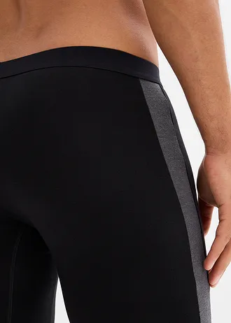 Lot de 2 boxers longs coton • noir + anthracite chiné • Boutique bonprix