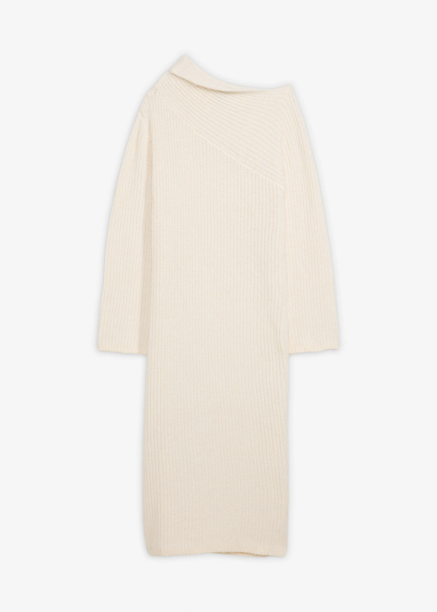 Pletené šaty, vrúbkované • perlovo biela • obchod bonprix