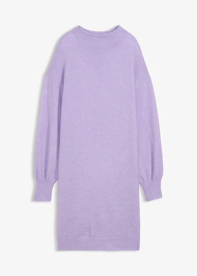 Rochie tricotată texturată melanj • liliachiu pastel • magazin bonprix