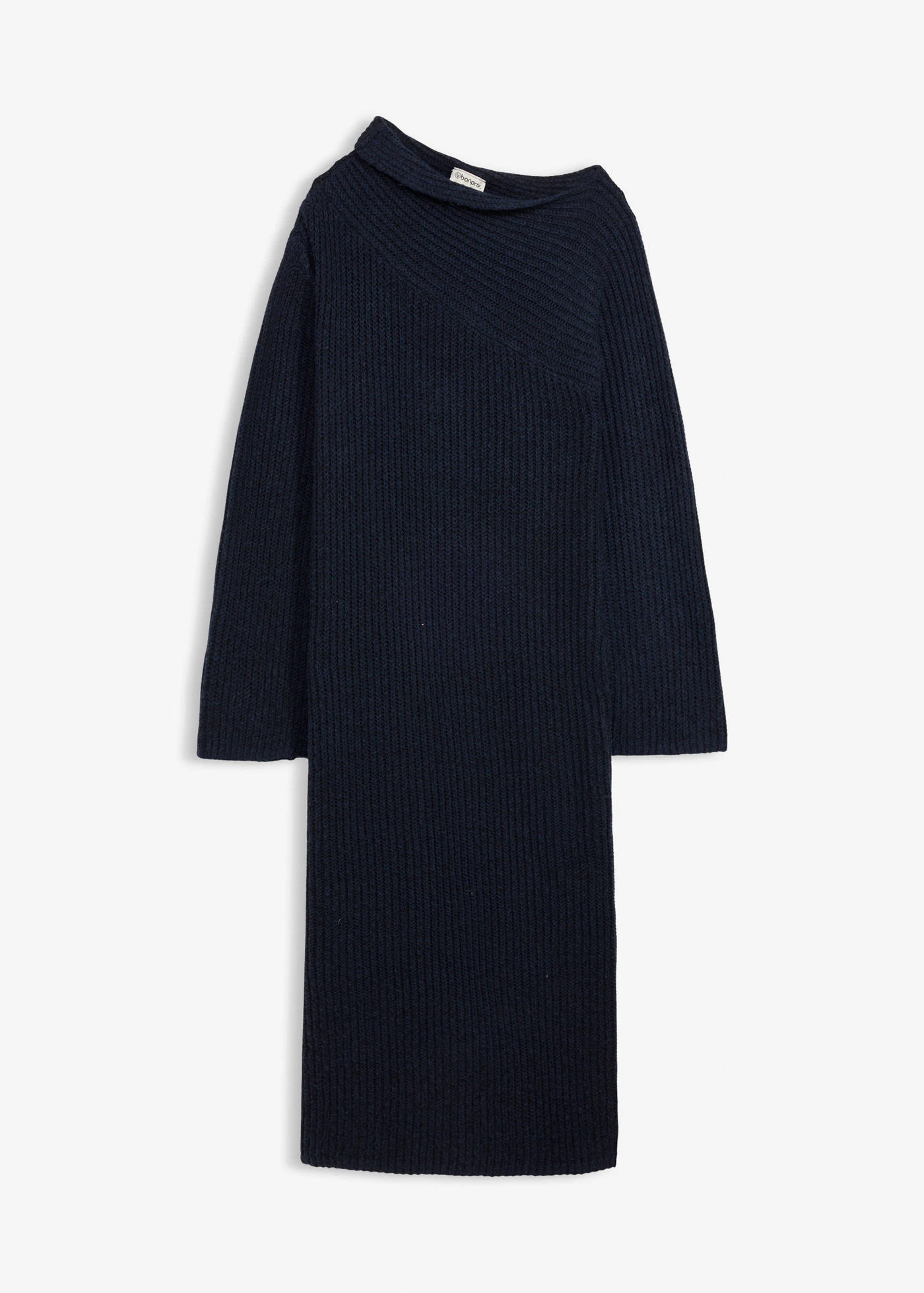 Pletené šaty, vrúbkované • tmavomodrá • obchod bonprix