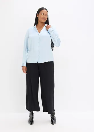 Halenka z jemného saténu, barva: pudrově modrá