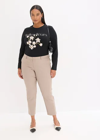 Longsleeve met biologisch katoen, Kleur: zwart-mosgroen met print