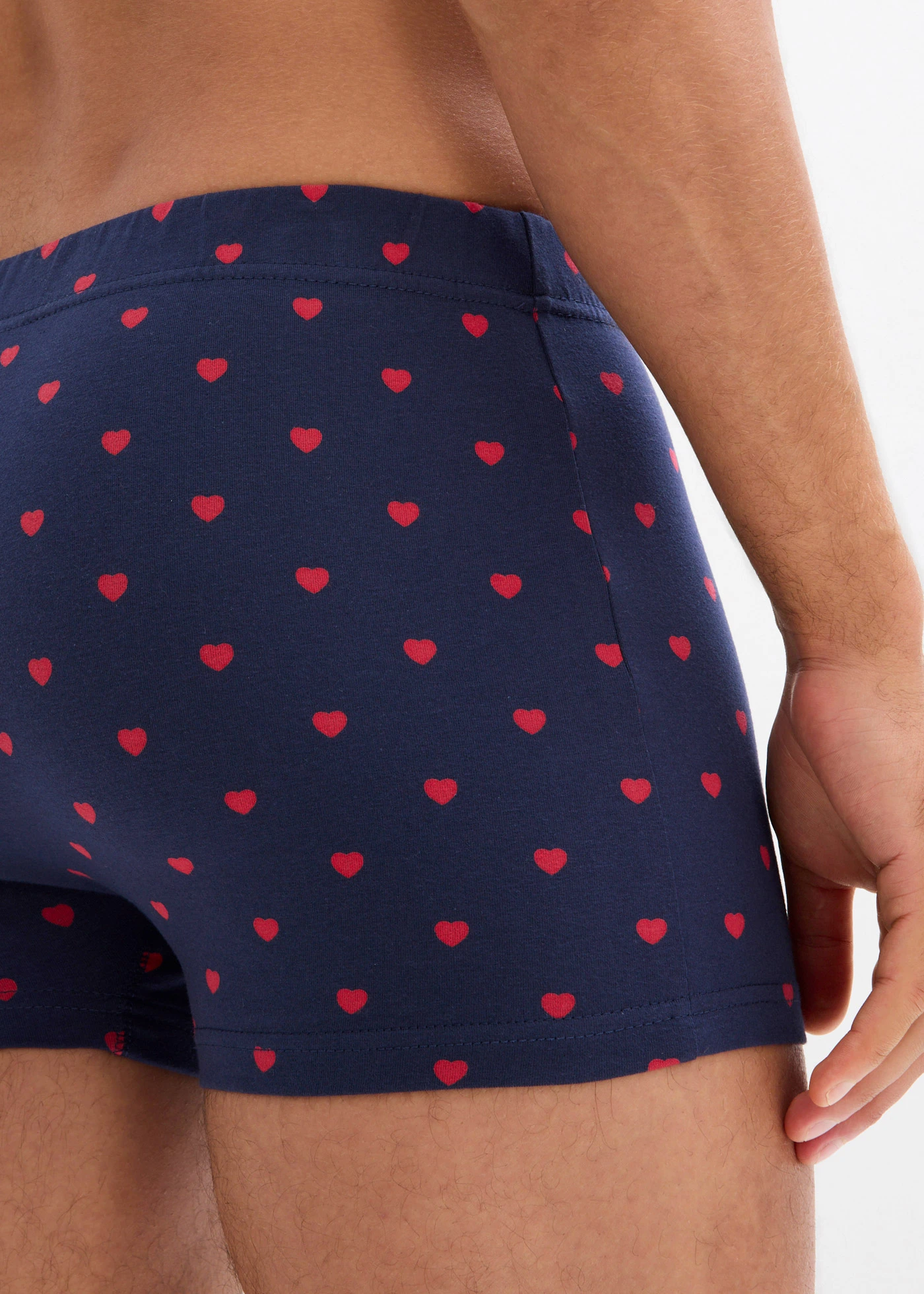Strakke boxer met katoen (set van 3) • donkerblauw-rood gedessineerd+donkerblauw • bonprix online shop