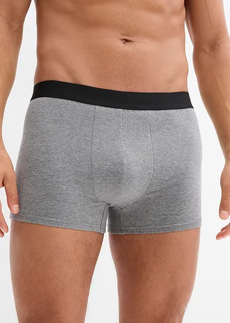 Strakke boxer met katoen (set van 10), Kleur: zwart+lichtgrijs gemêleerd+grijs gemêleerd+antraciet gemêleerd