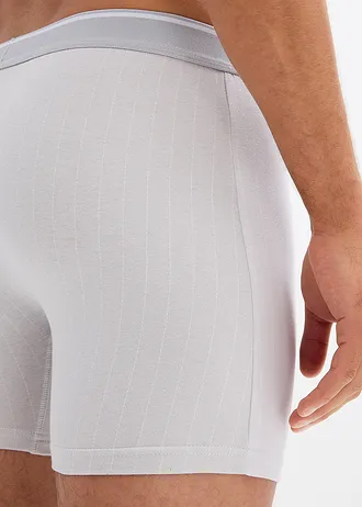 Lot de 3 boxers • argenté mat + gris + gris ardoise + écru rayé • Boutique bonprix