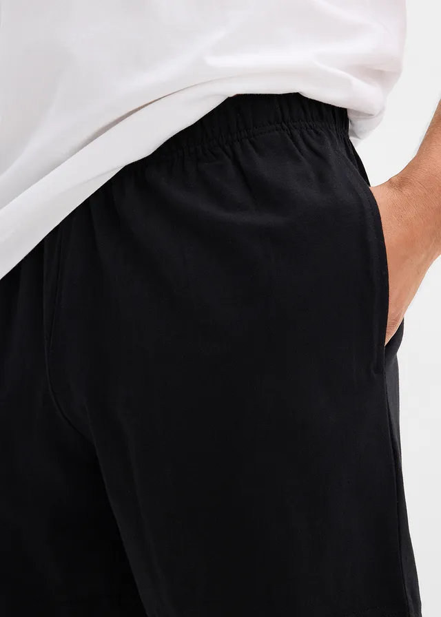 Pyjashort en coton doux • blanc + noir • product-page.page-title-suffix