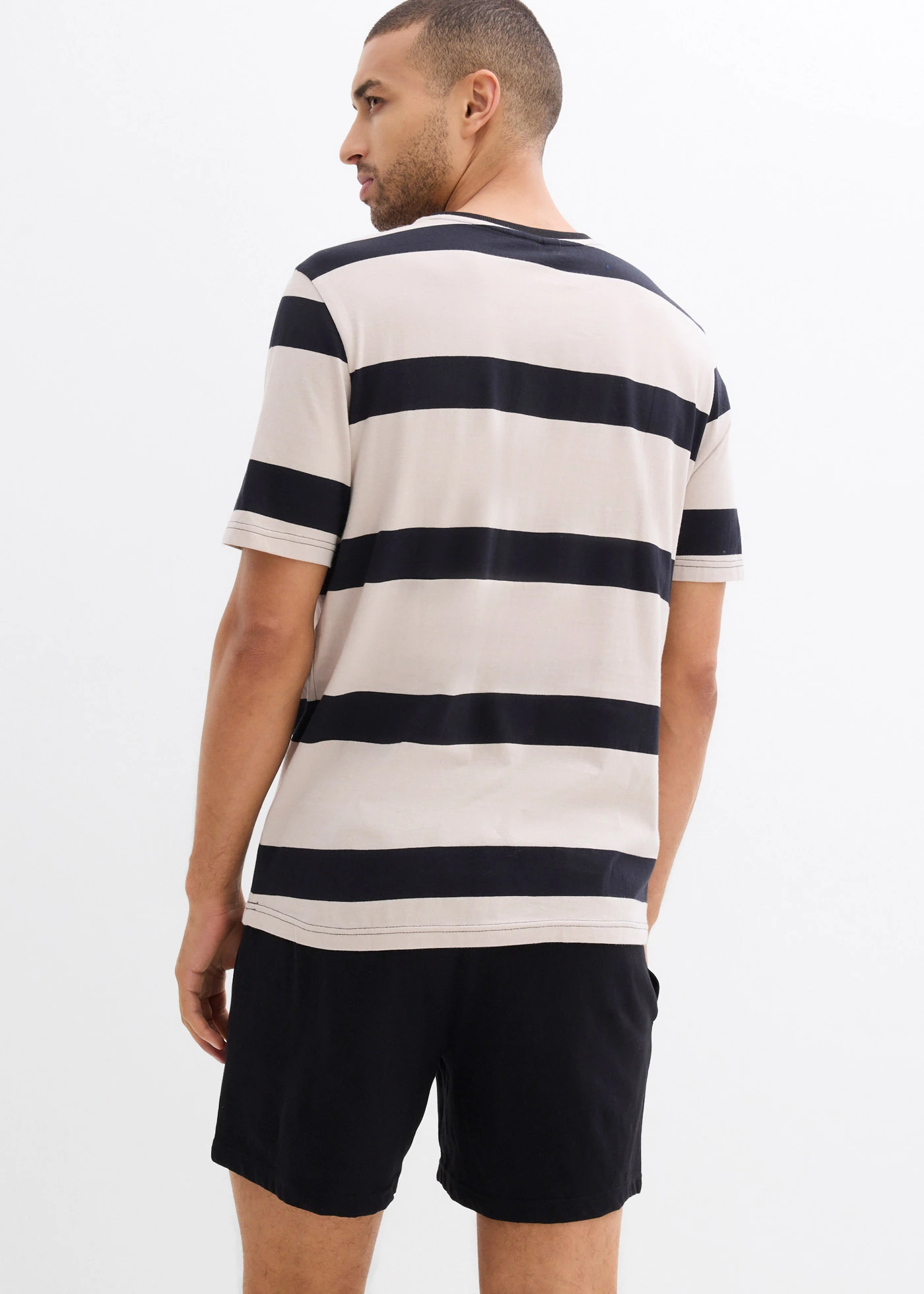 Shortama van katoen • steengrijs-zwart • bonprix online shop