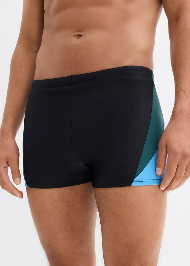 Sneldrogende zwembroek, Kleur: zwart-blauw-petrolgroen