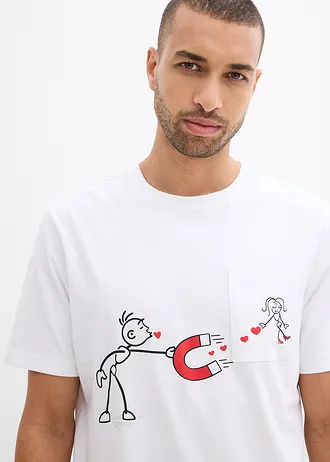 Shortama van katoen, Kleur: wit/zwart