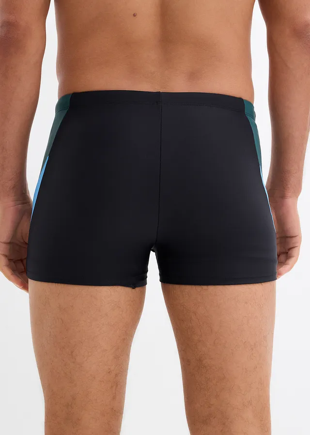 Boxer de bain séchage rapide, Couleur: noir-bleu-vert pétrole