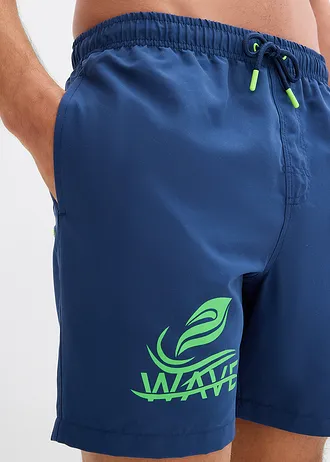 Șort de baie cu imprimeu • albastru profund-verde-neon • magazin bonprix