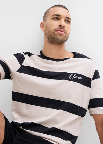 Pijama scurtă din bumbac • gri-piatră-negru • magazin bonprix