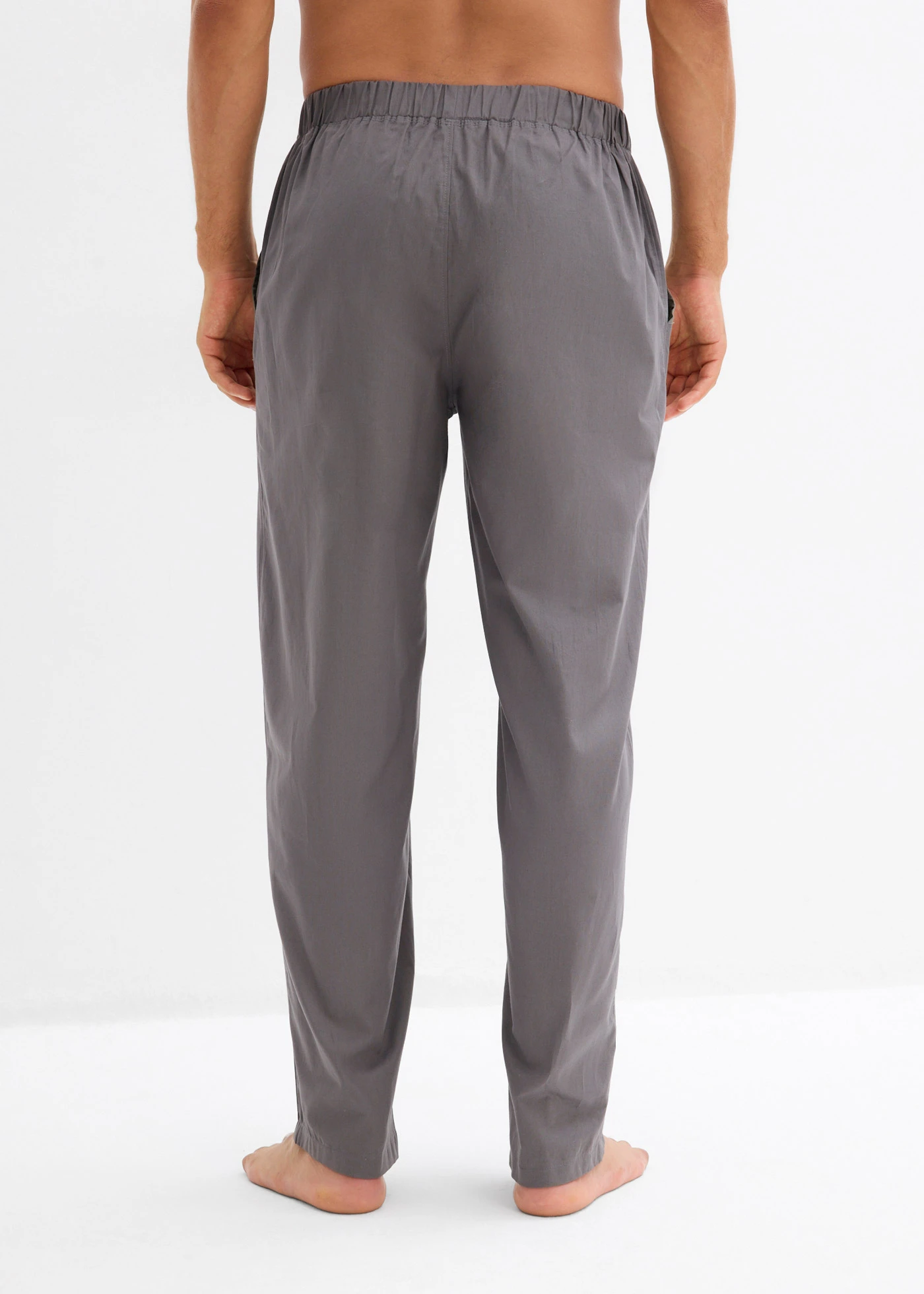 Lange pyjamabroek (set van 2) • granietgrijs + zwart • bonprix online shop