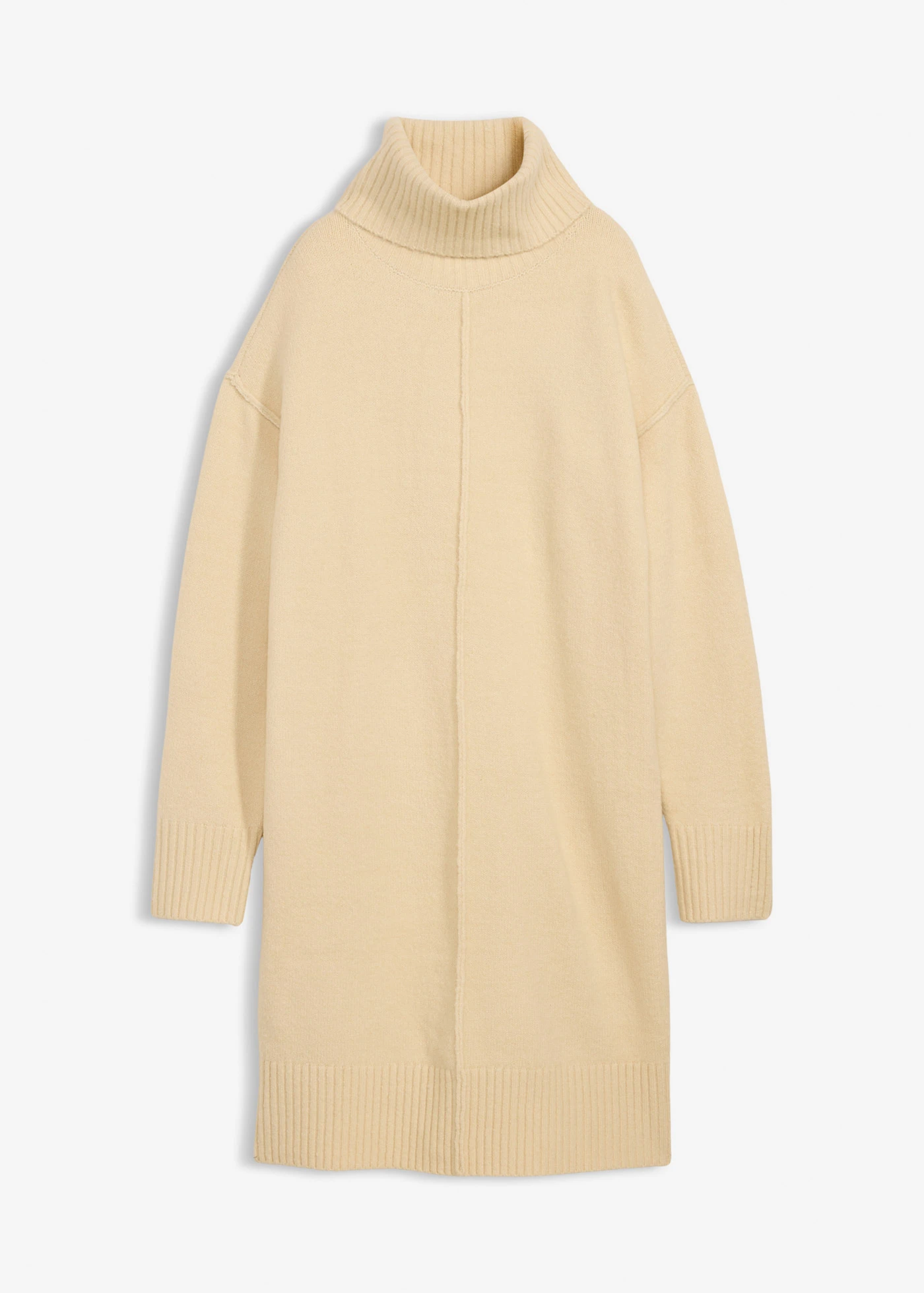 Robe en maille avec couture décorative • sable clair chiné • Boutique bonprix