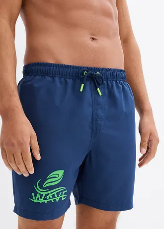 Șort de baie cu imprimeu • albastru profund-verde-neon • magazin bonprix