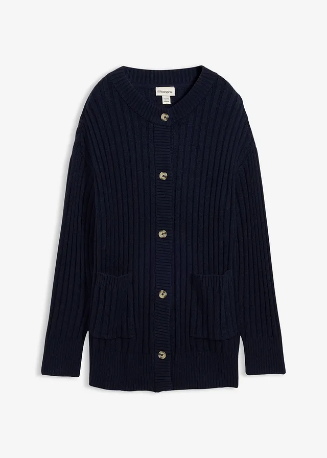 Jachetă tricotată din amestec moale de viscoză • bleumarin • magazin bonprix