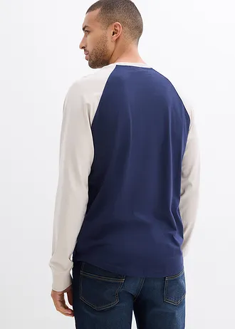 Longsleeve van biologisch katoen, Kleur: donkerblauw-steengrijs