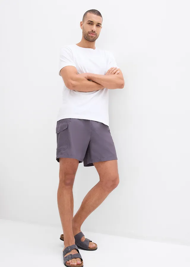 Short de bain avec poche cargo, Couleur: gris ardoise