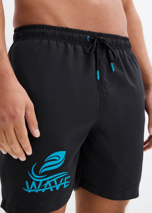 Zwemshort met print • zwart-donkerturkoois • product-page.page-title-suffix
