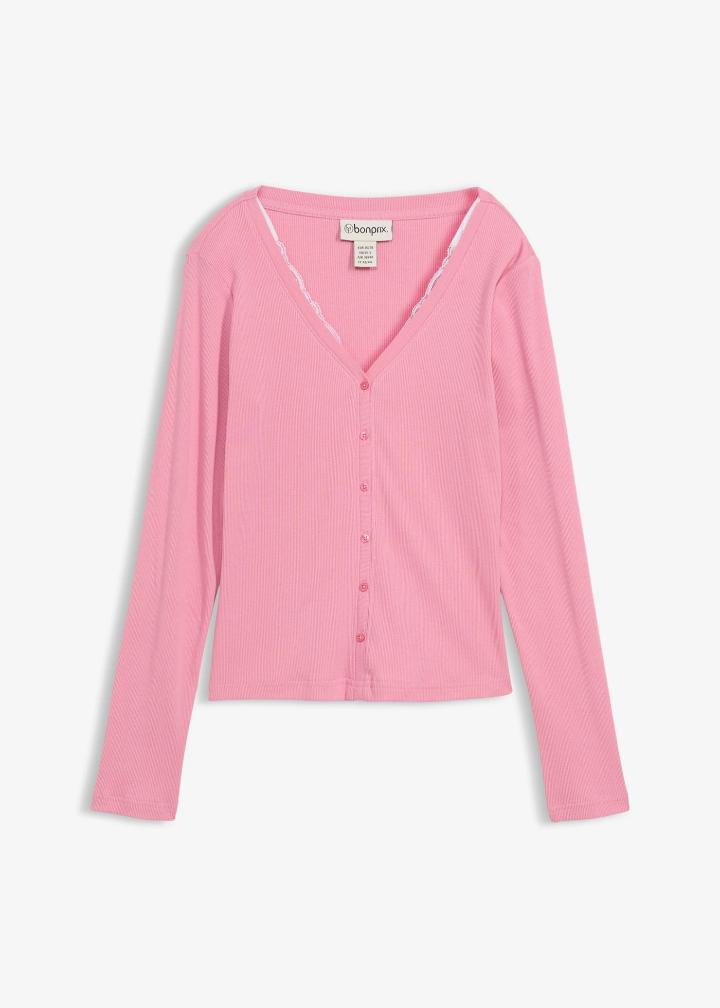 T-shirt 2 en 1 100% coton • orchidée fumé-blanc • Boutique bonprix