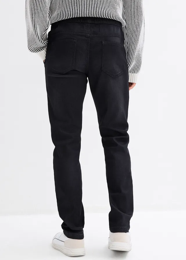 Slim fit jogging jeans, straight • zwart denim • product-page.page-title-suffix