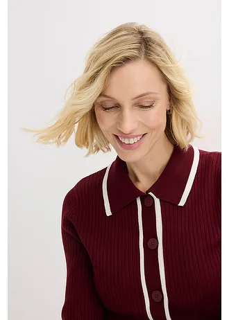 Cardigan în stil elegant • roșu rubiniu/ecru • magazin bonprix