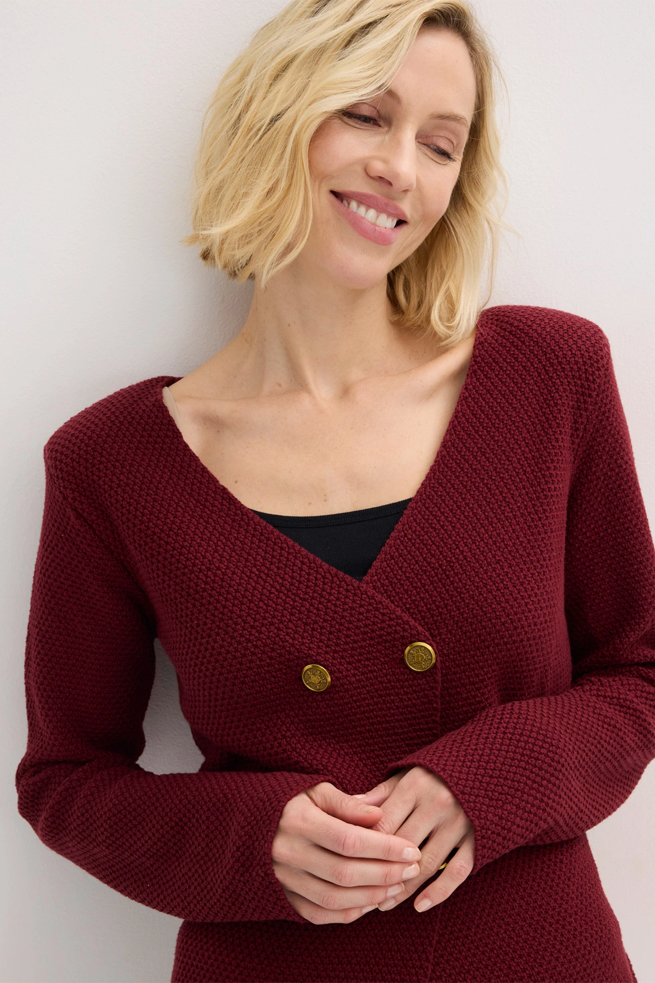 Gebreide blazer • robijnrood • bonprix online shop