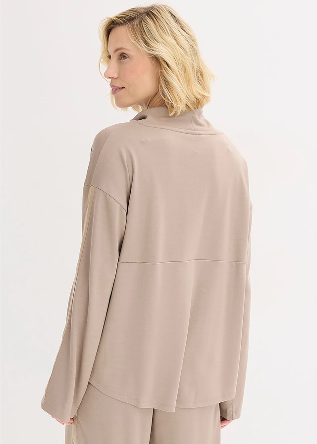T-shirt confortable en Punto di Roma • taupe imprimé • product-page.page-title-suffix
