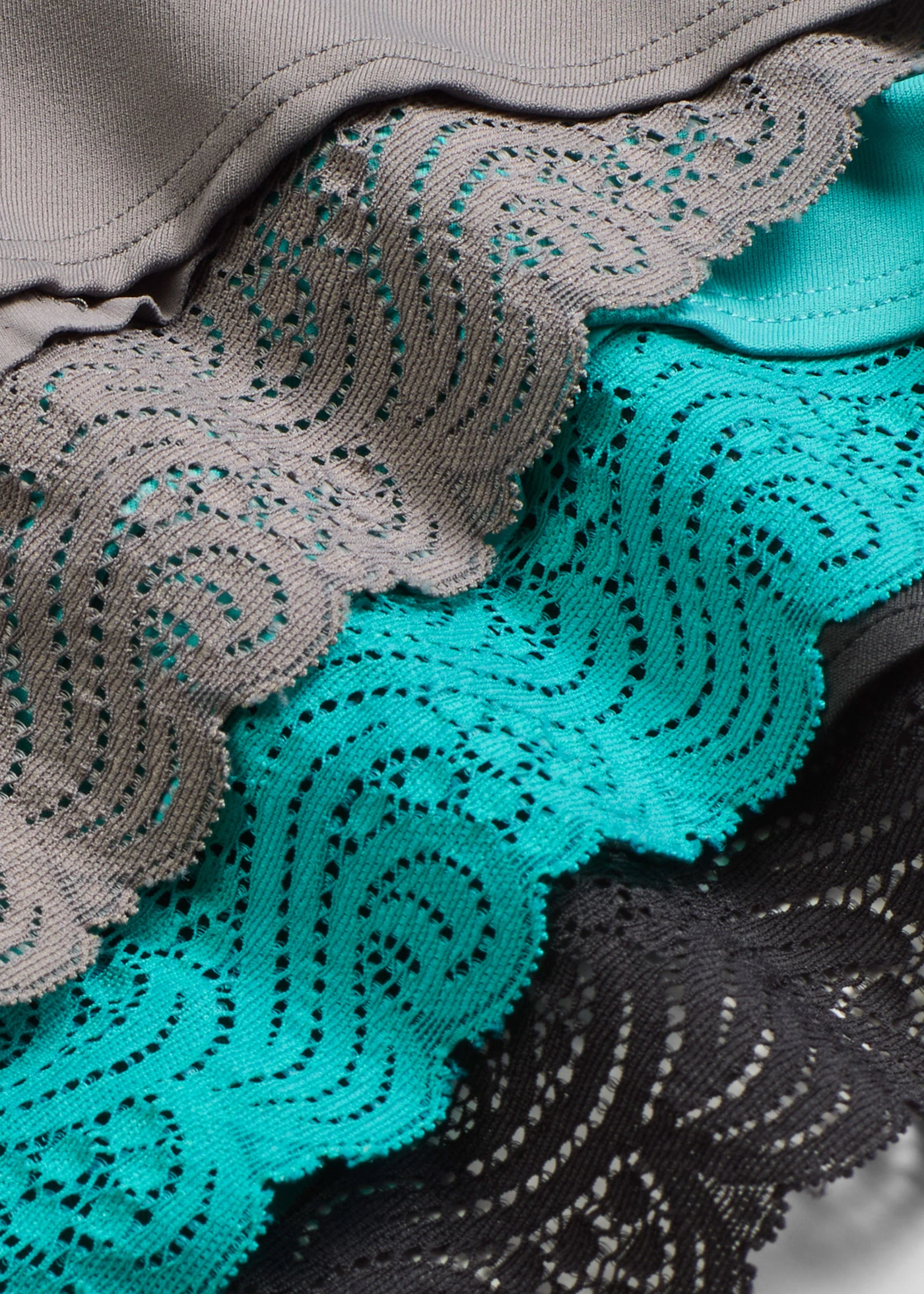 Hipster met kant (set van 4) • zwart-granietgrijs-smaragd • bonprix online shop