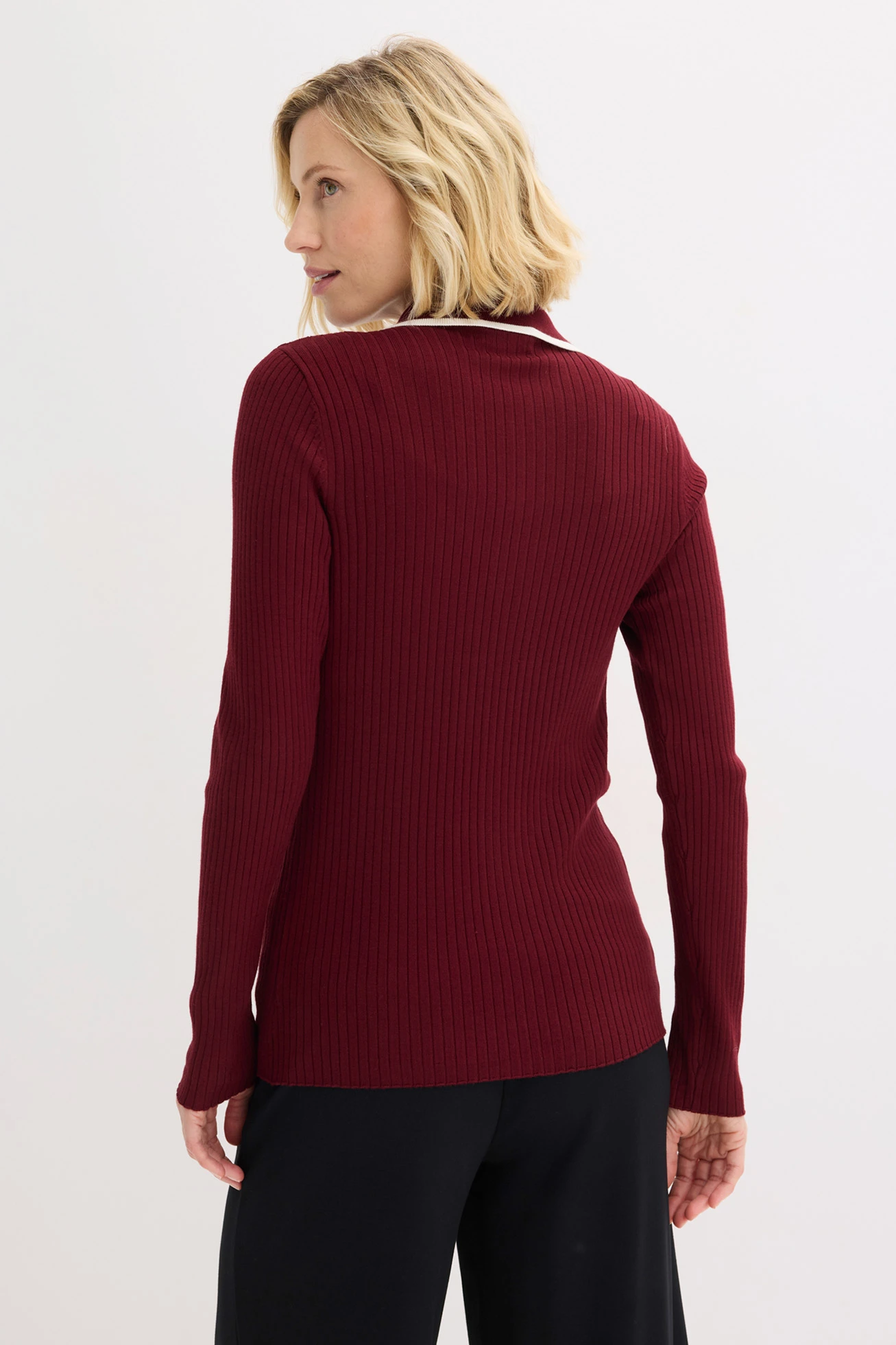 Elegáns kardigán • rubinvörös/gyapjúfehér • bonprix áruház