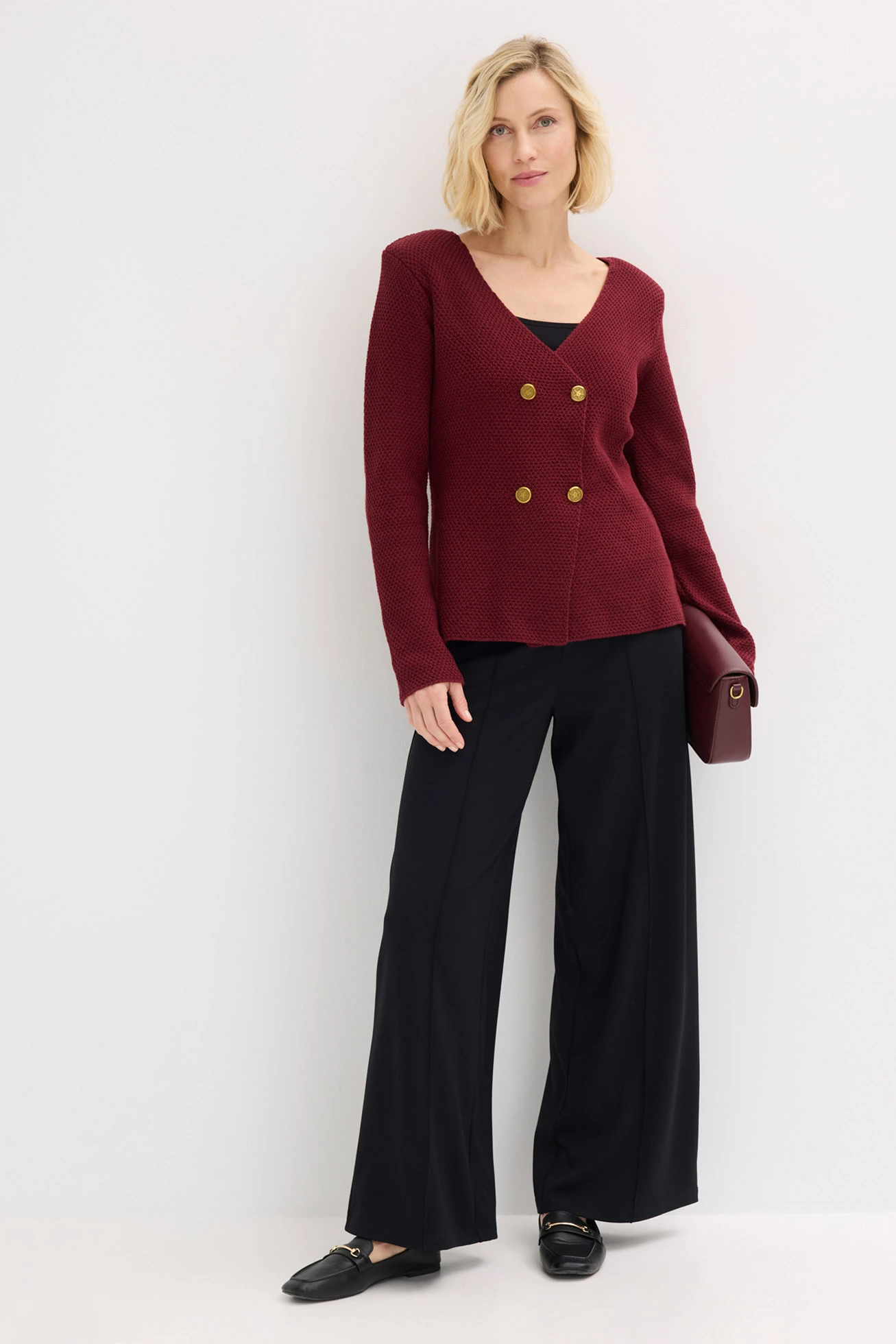 Żakiet dzianinowy • czerwony rubinowy • sklep bonprix