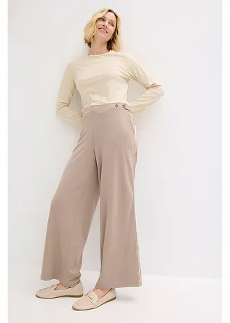 Nohavice Marlene, Punto di Roma, so saténovým pásom • hnedosivá • obchod bonprix