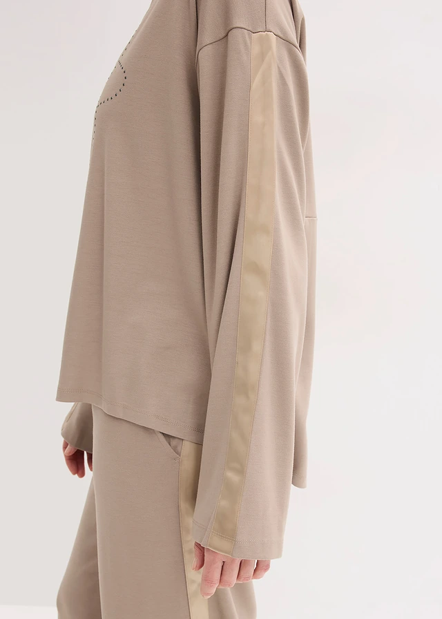 T-shirt confortable en Punto di Roma • taupe imprimé • product-page.page-title-suffix