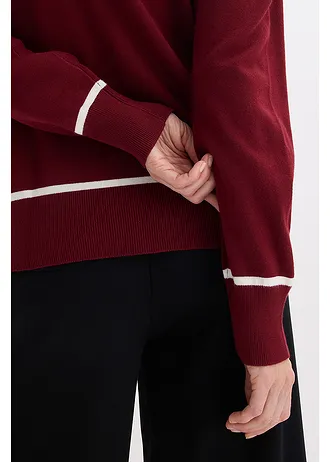 Cardigan à col V • rouge rubis-écru • Boutique bonprix