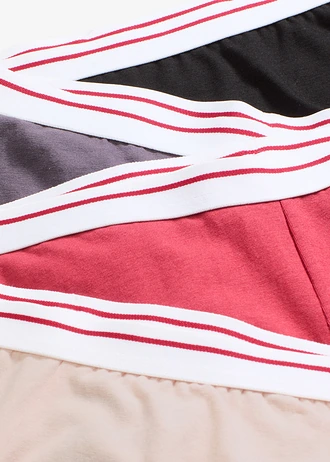 Chilot boxer damă cu lungime medie și bumbac confortabil (4 buc.) • negru+roz pal+mov întunecat+gri-piatră • magazin bonprix