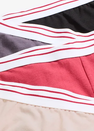 Damesboxer van comfortabel katoen, halflang (set van 4) • zwart+lichtroze+vlierbes+steengrijs • bonprix online shop