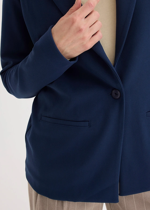 Blazer van jersey-crêpe • donkerblauw • product-page.page-title-suffix