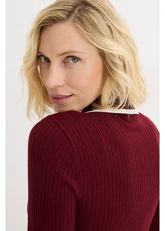 Cardigan în stil elegant • roșu rubiniu/ecru • magazin bonprix