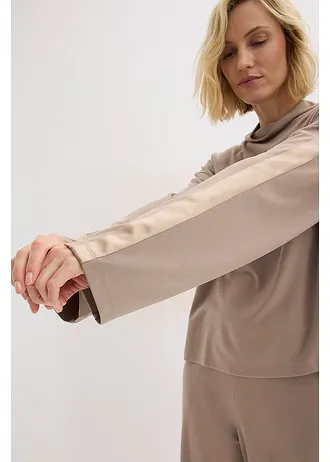 T-shirt confortable en Punto di Roma • taupe • Boutique bonprix