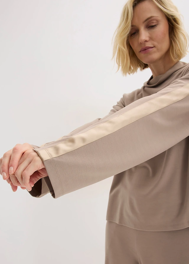 T-shirt confortable en Punto di Roma • taupe imprimé • product-page.page-title-suffix