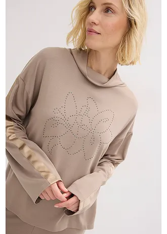 T-shirt confortable en Punto di Roma • taupe • Boutique bonprix