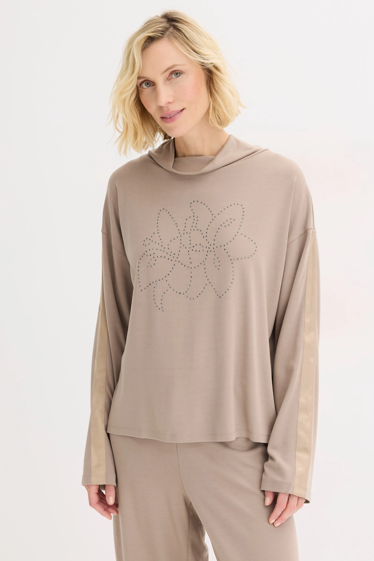 T-shirt confortable en Punto di Roma • taupe • Boutique bonprix
