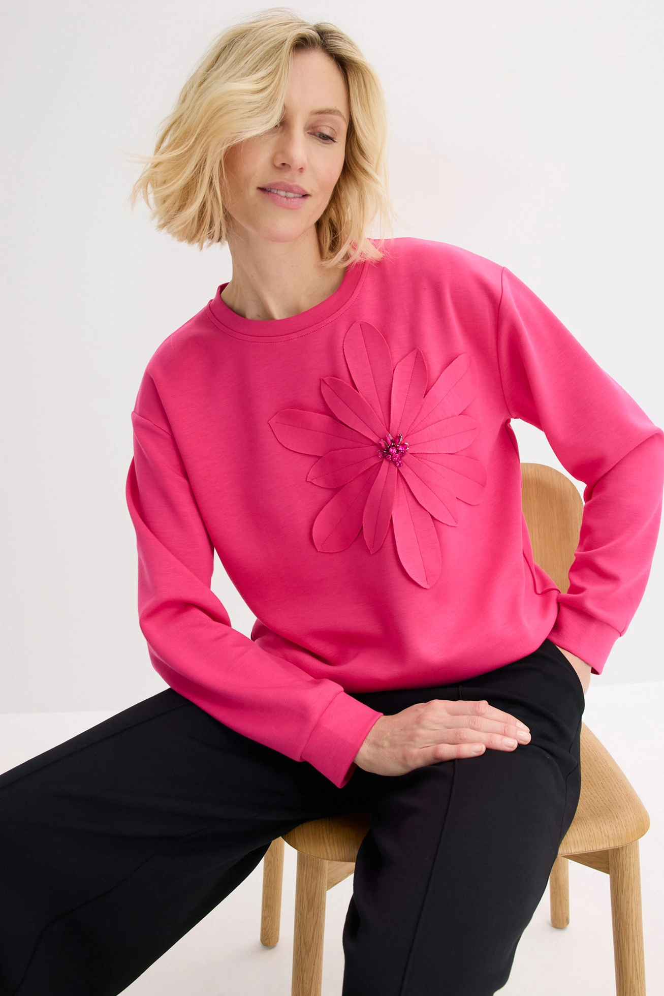 Bluza dresowa scuba z aplikacją • różowy "pinklady" • sklep bonprix