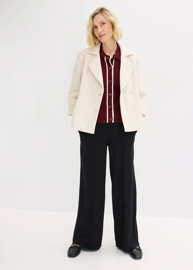 Cardigan chic, Couleur: rouge rubis-écru
