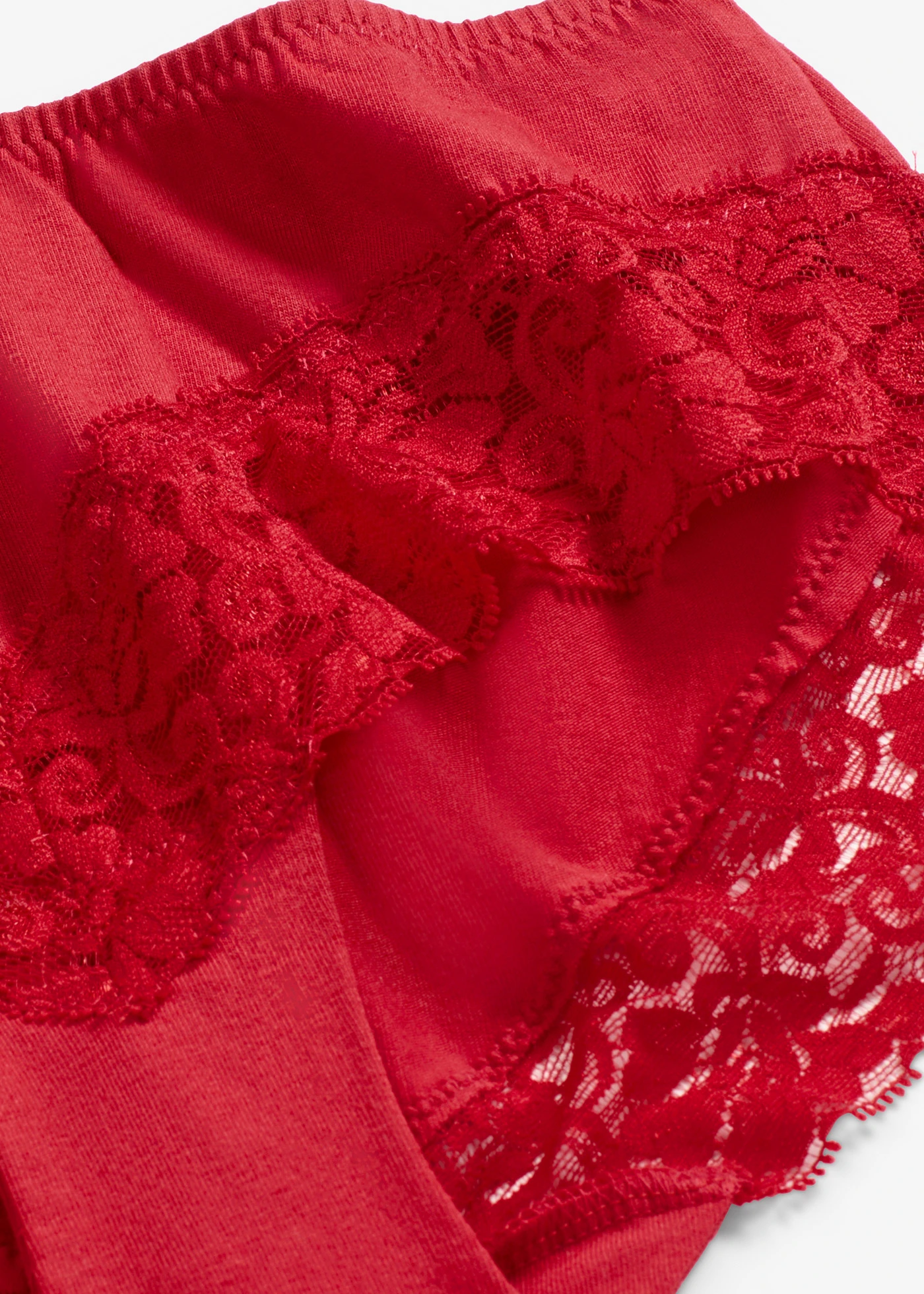 Figi panty z koronką (4 pary) • czerwona salsa • sklep bonprix