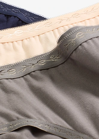 Chilot maxi (set/4 perechi) • gri-granit+bej perlat+albastru marin • magazin bonprix