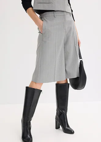 Bermuda à rayures tennis et pinces • gris-beige rayé • Boutique bonprix